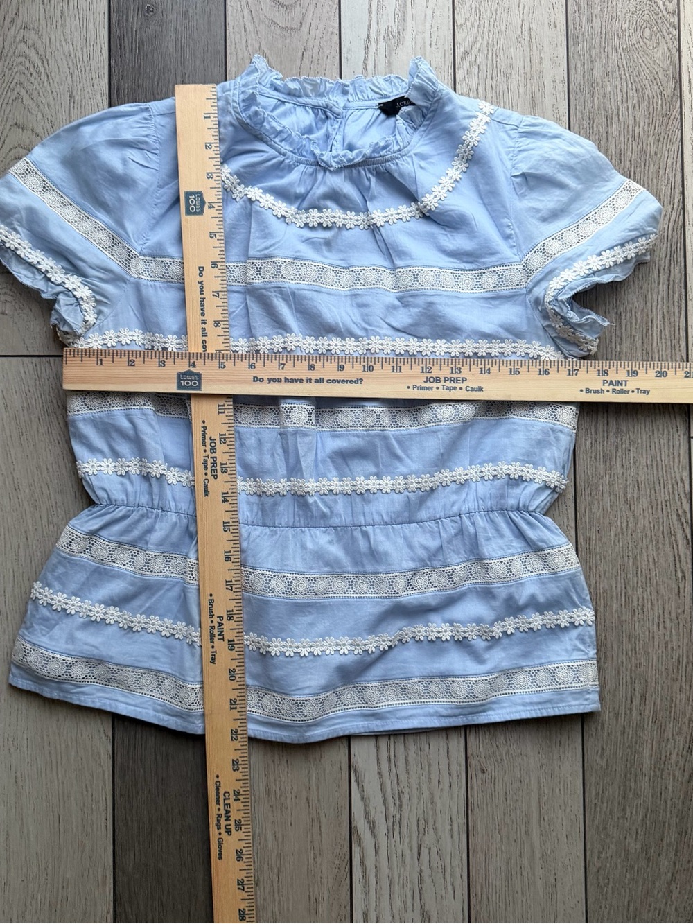 J.Crew Light Blue Daysi-Chain Peplum Top - Women's size S - Picture 6 of 6